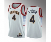 Men's Denver Nuggets #4 Hunter Tyson White 2023 Draft Icon Edition Stitched Basketball Jersey