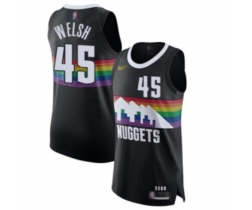 Men's Denver Nuggets #45 Thomas Welsh Authentic Black Basketball Jersey - 2019-20 City Edition