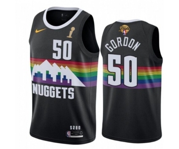 Men's Denver Nuggets #50 Aaron Gordon Black 2023 Finals Champions City Edition Stitched Basketball Jersey