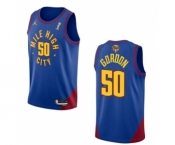 Men's Denver Nuggets #50 Aaron Gordon Blue 2023 Finals Champions Statement Edition Stitched Basketball Jersey