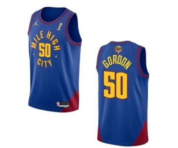 Men's Denver Nuggets #50 Aaron Gordon Blue 2023 Finals Champions Statement Edition Stitched Basketball Jersey