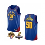 Men's Denver Nuggets #50 Aaron Gordon Blue 2023 Nuggets Champions Patch And Finals Patch Statemenr Edition Stitched Basketball Jersey