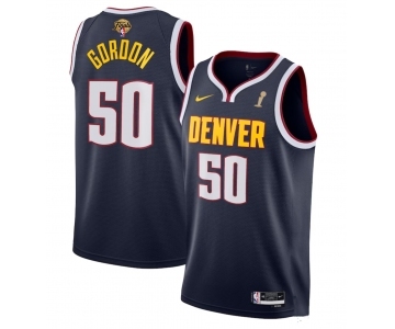 Men's Denver Nuggets #50 Aaron Gordon Navy 2023 Finals Champions Icon EditionStitched Basketball Jersey