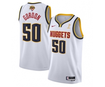 Men's Denver Nuggets #50 Aaron Gordon White 2023 Finals Association Edition Stitched Basketball Jersey