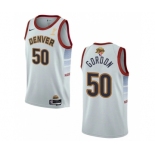 Men's Denver Nuggets #50 Aaron Gordon White 2023 Finals Champions Icon Edition Stitched Basketball Jersey