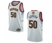 Men's Denver Nuggets #50 Aaron Gordon White 2023 Finals Champions Icon Edition Stitched Basketball Jersey