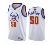 Men's Denver Nuggets #50 Aaron Gordon White 2023 Finals Earned Edition Stitched Basketball Jersey