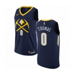 Men's Nike Denver Nuggets #0 Isaiah Thomas Authentic Navy Blue NBA Jersey - City Edition