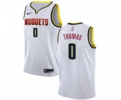 Men's Nike Denver Nuggets #0 Isaiah Thomas Authentic White NBA Jersey - Association Edition