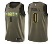 Men's Nike Denver Nuggets #0 Isaiah Thomas Swingman Green Salute to Service NBA Jersey