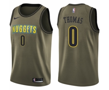 Men's Nike Denver Nuggets #0 Isaiah Thomas Swingman Green Salute to Service NBA Jersey