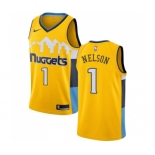 Men's Nike Denver Nuggets #1 Jameer Nelson Swingman Gold Alternate NBA Jersey Statement Edition