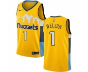 Men's Nike Denver Nuggets #1 Jameer Nelson Swingman Gold Alternate NBA Jersey Statement Edition