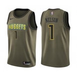 Men's Nike Denver Nuggets #1 Jameer Nelson Swingman Green Salute to Service NBA Jersey