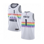 Men's Nike Denver Nuggets #1 Michael Porter Authentic White NBA Jersey - City Edition