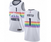 Men's Nike Denver Nuggets #1 Michael Porter Authentic White NBA Jersey - City Edition