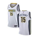 Men's Nike Denver Nuggets #15 Carmelo Anthony Authentic White NBA Jersey - Association Edition