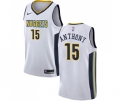 Men's Nike Denver Nuggets #15 Carmelo Anthony Authentic White NBA Jersey - Association Edition