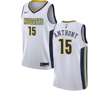 Men's Nike Denver Nuggets #15 Carmelo Anthony Authentic White NBA Jersey - Association Edition