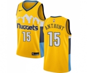 Men's Nike Denver Nuggets #15 Carmelo Anthony Swingman Gold Alternate NBA Jersey Statement Edition