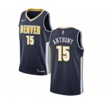 Men's Nike Denver Nuggets #15 Carmelo Anthony Swingman Navy Blue Road NBA Jersey - Icon Edition