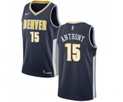 Men's Nike Denver Nuggets #15 Carmelo Anthony Swingman Navy Blue Road NBA Jersey - Icon Edition