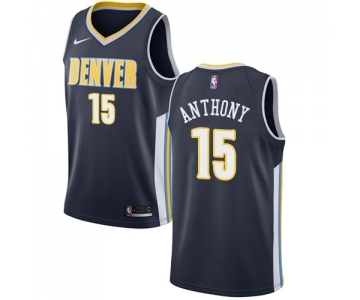 Men's Nike Denver Nuggets #15 Carmelo Anthony Swingman Navy Blue Road NBA Jersey - Icon Edition