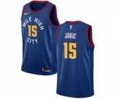 Men's Nike Denver Nuggets #15 Nikola Jokic Authentic Light Blue Alternate NBA Jersey Statement Edition