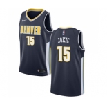 Men's Nike Denver Nuggets #15 Nikola Jokic Swingman Navy Blue Road NBA Jersey - Icon Edition