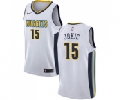 Men's Nike Denver Nuggets #15 Nikola Jokic Swingman White NBA Jersey - Association Edition