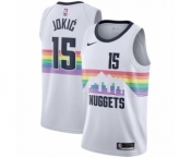 Men's Nike Denver Nuggets #15 Nikola Jokic Swingman White NBA Jersey - City Edition