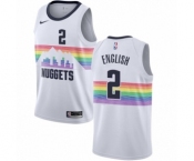 Men's Nike Denver Nuggets #2 Alex English Authentic White NBA Jersey - City Edition