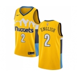 Men's Nike Denver Nuggets #2 Alex English Swingman Gold Alternate NBA Jersey Statement Edition