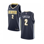 Men's Nike Denver Nuggets #2 Alex English Swingman Navy Blue Road NBA Jersey - Icon Edition