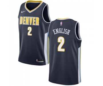 Men's Nike Denver Nuggets #2 Alex English Swingman Navy Blue Road NBA Jersey - Icon Edition