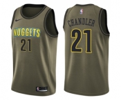 Men's Nike Denver Nuggets #21 Wilson Chandler Swingman Green Salute to Service NBA Jersey