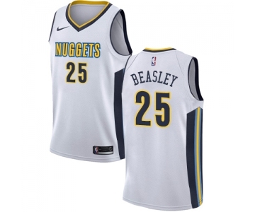 Men's Nike Denver Nuggets #25 Malik Beasley Swingman White NBA Jersey - Association Edition