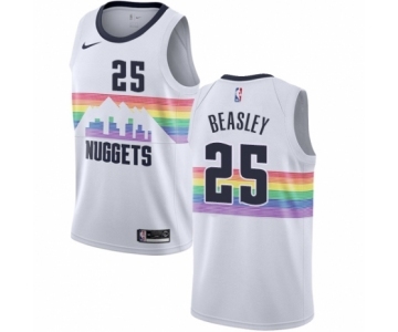 Men's Nike Denver Nuggets #25 Malik Beasley Swingman White NBA Jersey - City Edition