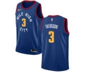 Men's Nike Denver Nuggets #3 Allen Iverson Swingman Light Blue Alternate NBA Jersey Statement Edition