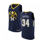 Men's Nike Denver Nuggets #34 Devin Harris Authentic Navy Blue NBA Jersey - City Edition