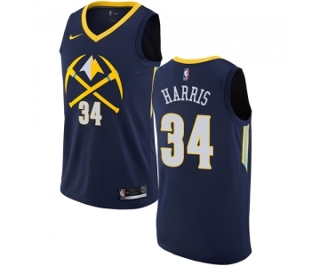 Men's Nike Denver Nuggets #34 Devin Harris Authentic Navy Blue NBA Jersey - City Edition