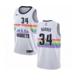 Men's Nike Denver Nuggets #34 Devin Harris Authentic White NBA Jersey - City Edition