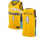 Men's Nike Denver Nuggets #4 Paul Millsap Swingman Gold Alternate NBA Jersey Statement Edition