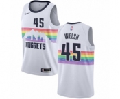 Men's Nike Denver Nuggets #45 Thomas Welsh Authentic White NBA Jersey - City Edition