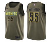 Men's Nike Denver Nuggets #55 Dikembe Mutombo Swingman Green Salute to Service NBA Jersey