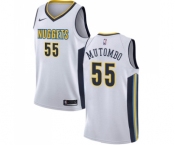 Men's Nike Denver Nuggets #55 Dikembe Mutombo Swingman White NBA Jersey - Association Edition