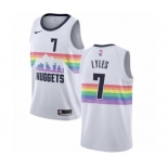 Men's Nike Denver Nuggets #7 Trey Lyles Authentic White NBA Jersey - City Edition