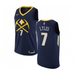 Men's Nike Denver Nuggets #7 Trey Lyles Swingman Navy Blue NBA Jersey - City Edition