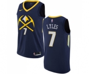 Men's Nike Denver Nuggets #7 Trey Lyles Swingman Navy Blue NBA Jersey - City Edition