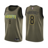 Men's Nike Denver Nuggets #8 Jarred Vanderbilt Swingman Green Salute to Service NBA Jersey